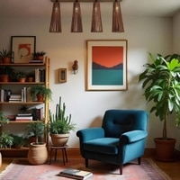 Bole Brown Solid Wood Ceiling Light