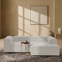 Elegantedge Wood Left Aligned 2-Seater With Upholstery Non Storage Sofa In White Colour