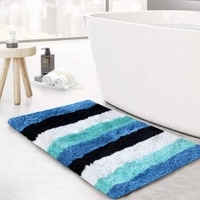 Brooklynn Blue Solid Natural Fiber 24x16 inches Anti-Skid Bath Mat