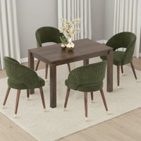 Atlas Solid Wood 4 Seater Dining Table With Celia Dining Chairs