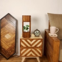 Focus Wooden Table Lamp with Brown Base