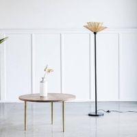 Iris Natural Floor Lamp With Natural Iron Base