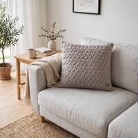 Criss Cross Smokey Grey Decorative Cushion Cover 18 x 18 Inches