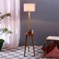 Gwyneth Grey Cotton Shade Floor Lamp