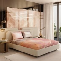 Stoa Paris 300TC UltrSatin King Bedsheet Set Satin King Blush, Grey Peach