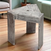 Avina Sheesham Wood End Table / Tea Table in Rustic Grey Matte Finish