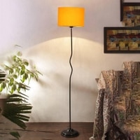 Mabel Yellow Cotton Shade with Iron Floor lamp