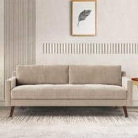 Reiti Velvet 3 Seater Sofa in Cream Colour