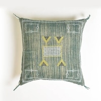 Embroidered Abstract Linen Cushion Cover