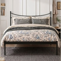 Camden Metal Non Storage King Bed in Satin Black Finish
