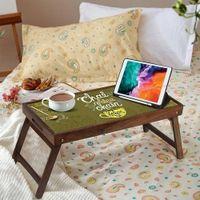Chai and Solid Wood Bookshelf and Serving Tray In Multicolour