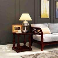 Mundra Solid Wood Bedside Table in Teak Finish
