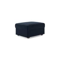 Apollo High Back Ottoman Fabric Sofa in Sea Port Blue Velvet Colour