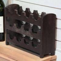 Kassel Sheesham Wood Wine Rack for 12 Bottles in Mahogany Finish