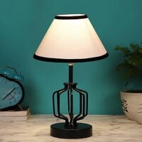 Haisley Multicolor cotton Table lamp with Iron Base
