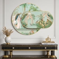 Mughal Royal Garden Framed Wall Painting for Living Room 56 x 82 cm