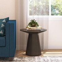 Odin Solid Wood Side Table in Mocha Walnut Finish