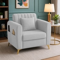 Daraco Velvet 1 Seater Sofa in Grey Color