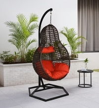 Jungfrau Wicker Swing In Brown And Black Color