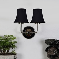 Devansh Dual Steel Metal  Wallmounted Lamp With Cotton Steel Metal  Shade