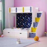 Pattern Dreams Bunk Bed with Storage in White Colour BKBB018