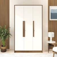 Maltein 3 Door Engineered Wood Wardrobe In Brown Maple & White Finish