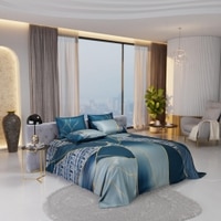Stoa Paris Super King Size Enriched Cotton Bedsheet with 4 Pillow Covers  Size Tea Teal