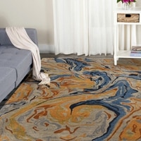 Samira Orange Solid Hand-Tufted Viscose 8X5 Feet Carpet