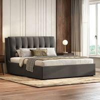 Bornholm Upholstered Storage Bed In Hydraulic (Bed Size : King, Colour : Urban Grey)