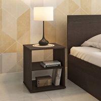 Wren Engineered Wood Bedside Table in Dark Wenge Finish