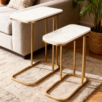 Elvis Metal Side Table in Gold Colour