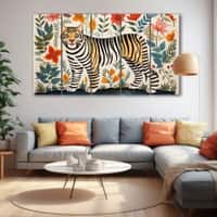 The Castle Decor Pichwai Art Wall Painting Wooden Framed 27x48 Inch (Style 3)