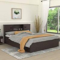 Graeae Solid Wood Queen Size Drawer Storage Bed In Melamine Finish