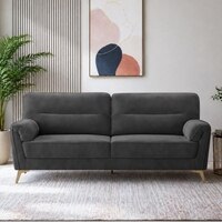 Osbert Velvet 3 Seater sofa in Dark Grey Color