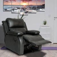 Cheer Leatherette One Seater Manual Recliner in Black Colour