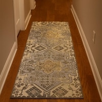 Luxe Home Polyester Stone Mosaic Runner(2x5 Feet, Multicolor, TPR)