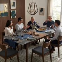 Scandinavian Fortis Extendable Dining Table Walnut Finish
