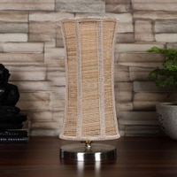 Band Bamboo Table Lamp with Steel Base