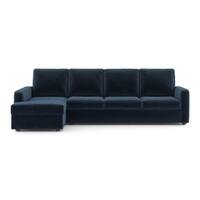 Apollo Compact Sofa (Colour : Cobalt, Cushion : Soft, Back Type : High Back, Seating Capacity : Left Aligned 3 Seater + Left Aligned Chaise + Ottoman)
