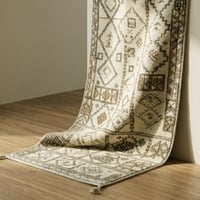 Jaipur Rugs Soft Geometric Jute Carpet Rug Grey 5x8 ft in Mocha And Cloud White