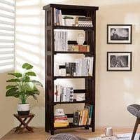 Rhodes Solid Wood Bookshelf in Mahogany Finish