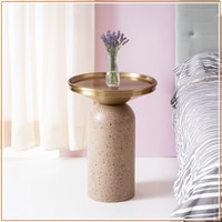 Modern Aluminium Side Table in Gold Colour