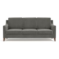 Abbey Sofa Set (Colour : Ash Grey Velvet, Cushion : Hard, Seater : 3+1+1)