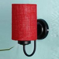Gerall Maroon Natural Fiber Wall Light