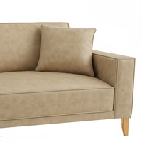 Airy 3 Seater Sofa In Leatherette Beige Color