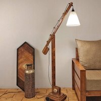 Angler Beige Jute Floor Lamp with Beige Jute Base