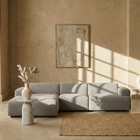 Sophisticated Wood Right Aligned 3-Seater With Upholstery Non Storage Sofa In Grey Colour