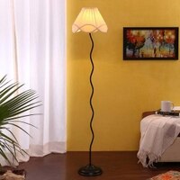 Bertram Black Cotton Shade Floor Lamp