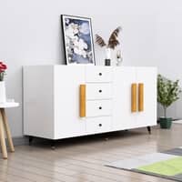 Hexa Red Multipurpose Storage Cabinet With 4 Drawer 3 Door in Frosty White Colour