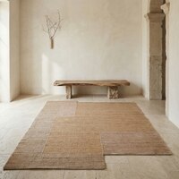 Jaipur Rugs Soft Geometric Jute Dhurrie Rug Brown 5x7 ft in Peach and Mocha